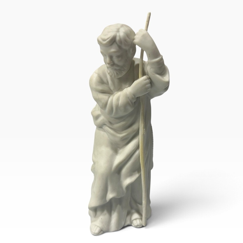 Vintage 1981 Avon Nativity Collectibles Saint Joseph White Bisque Porcelain 6.5"